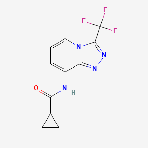 molecular formula C11H9F3N4O B2764489 N-[3-(trifluoromethyl)-[1,2,4]triazolo[4,3-a]pyridin-8-yl]cyclopropanecarboxamide CAS No. 478066-16-9