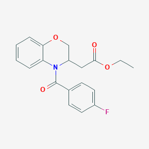 molecular formula C19H18FNO4 B2764492 ethyl 2-[4-(4-fluorobenzoyl)-3,4-dihydro-2H-1,4-benzoxazin-3-yl]acetate CAS No. 439112-17-1