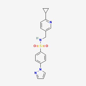 N-[(6-cyclopropylpyridin-3-yl)methyl]-4-(1H-pyrazol-1-yl)benzene-1-sulfonamide