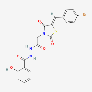 (Z)-N'-(2-(5-(4-bromobenzylidene)-2,4-dioxothiazolidin-3-yl)acetyl)-2-hydroxybenzohydrazide