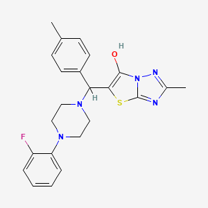 5-((4-(2-Fluorophenyl)piperazin-1-yl)(p-tolyl)methyl)-2-methylthiazolo[3,2-b][1,2,4]triazol-6-ol
