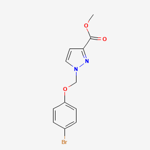 molecular formula C12H11BrN2O3 B2764561 Methyl 1-((4-bromophenoxy)methyl)-1H-pyrazole-3-carboxylate CAS No. 1001500-22-6
