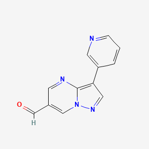 B2764562 3-(Pyridin-3-yl)pyrazolo[1,5-a]pyrimidine-6-carbaldehyde CAS No. 946384-92-5