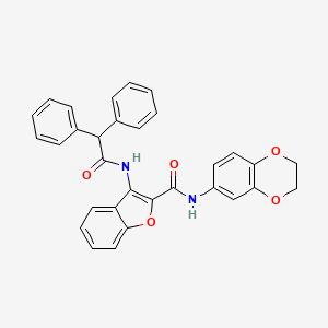 molecular formula C31H24N2O5 B2764570 N-(2,3-dihydro-1,4-benzodioxin-6-yl)-3-(2,2-diphenylacetamido)-1-benzofuran-2-carboxamide CAS No. 888468-43-7