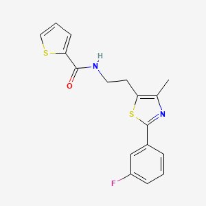 molecular formula C17H15FN2OS2 B2764591 N-{2-[2-(3-fluorophenyl)-4-methyl-1,3-thiazol-5-yl]ethyl}thiophene-2-carboxamide CAS No. 946328-06-9