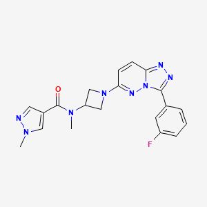 molecular formula C20H19FN8O B2764602 N-{1-[3-(3-fluorophenyl)-[1,2,4]triazolo[4,3-b]pyridazin-6-yl]azetidin-3-yl}-N,1-dimethyl-1H-pyrazole-4-carboxamide CAS No. 2379985-64-3