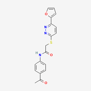 molecular formula C18H15N3O3S B2764664 N-(4-acetylphenyl)-2-{[6-(furan-2-yl)pyridazin-3-yl]sulfanyl}acetamide CAS No. 872703-93-0