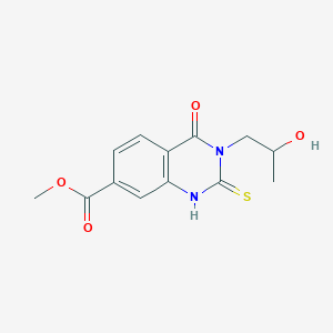 molecular formula C13H14N2O4S B2764670 Methyl 3-(2-hydroxypropyl)-4-oxo-2-sulfanyl-3,4-dihydroquinazoline-7-carboxylate CAS No. 790681-61-7
