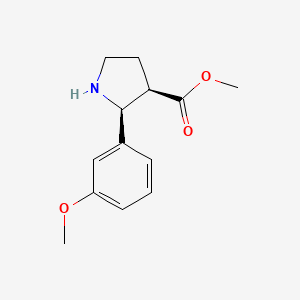 molecular formula C13H17NO3 B2764697 Methyl (2S,3R)-2-(3-methoxyphenyl)pyrrolidine-3-carboxylate CAS No. 2248349-04-2