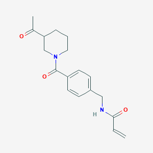 B2764717 N-[[4-(3-Acetylpiperidine-1-carbonyl)phenyl]methyl]prop-2-enamide CAS No. 2361875-88-7
