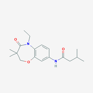 molecular formula C18H26N2O3 B2764746 N-(5-ethyl-3,3-dimethyl-4-oxo-2,3,4,5-tetrahydro-1,5-benzoxazepin-8-yl)-3-methylbutanamide CAS No. 921793-08-0