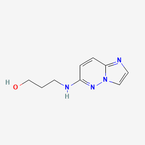 molecular formula C9H12N4O B2764773 3-({Imidazo[1,2-b]pyridazin-6-yl}amino)propan-1-ol CAS No. 1012344-88-5