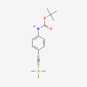 molecular formula C16H23NO2Si B2764784 tert-butyl N-{4-[2-(trimethylsilyl)ethynyl]phenyl}carbamate CAS No. 317842-68-5