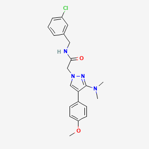 molecular formula C21H23ClN4O2 B2764787 N-(3-chlorobenzyl)-2-(3-(dimethylamino)-4-(4-methoxyphenyl)-1H-pyrazol-1-yl)acetamide CAS No. 1286724-11-5