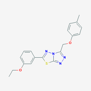 molecular formula C19H18N4O2S B276485 6-(3-Ethoxyphenyl)-3-[(4-methylphenoxy)methyl][1,2,4]triazolo[3,4-b][1,3,4]thiadiazole 