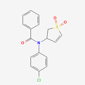 molecular formula C17H14ClNO3S B2764856 N-(4-chlorophenyl)-N-(1,1-dioxo-2,3-dihydro-1lambda6-thiophen-3-yl)benzamide CAS No. 303992-36-1