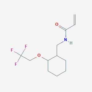 molecular formula C12H18F3NO2 B2764875 N-{[2-(2,2,2-trifluoroethoxy)cyclohexyl]methyl}prop-2-enamide CAS No. 2094395-56-7