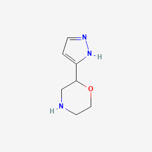molecular formula C7H11N3O B2764883 2-(1H-Pyrazol-3-YL)morpholine CAS No. 1316218-09-3