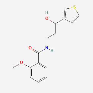 molecular formula C15H17NO3S B2764889 N-(3-hydroxy-3-(thiophen-3-yl)propyl)-2-methoxybenzamide CAS No. 2034242-96-9