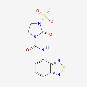 molecular formula C11H11N5O4S2 B2764894 N-(2,1,3-benzothiadiazol-4-yl)-3-methanesulfonyl-2-oxoimidazolidine-1-carboxamide CAS No. 2328113-15-9