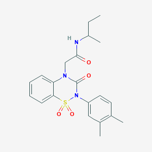 molecular formula C21H25N3O4S B2764898 N-(butan-2-yl)-2-[2-(3,4-dimethylphenyl)-1,1,3-trioxo-3,4-dihydro-2H-1lambda6,2,4-benzothiadiazin-4-yl]acetamide CAS No. 899949-70-3