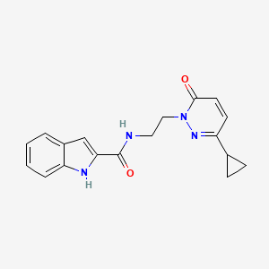 molecular formula C18H18N4O2 B2764903 N-(2-(3-cyclopropyl-6-oxopyridazin-1(6H)-yl)ethyl)-1H-indole-2-carboxamide CAS No. 2034563-29-4