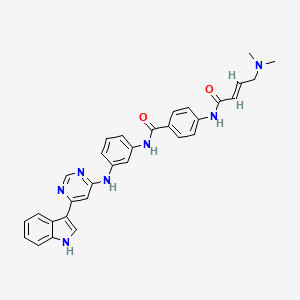4-{[(2E)-4-(dimethylamino)but-2-enoyl]amino}-N-(3-{[6-(1H-indol-3-yl)pyrimidin-4-yl]amino}phenyl)benzamide
