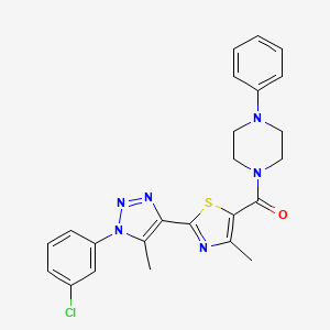 (2-(1-(3-chlorophenyl)-5-methyl-1H-1,2,3-triazol-4-yl)-4-methylthiazol-5-yl)(4-phenylpiperazin-1-yl)methanone