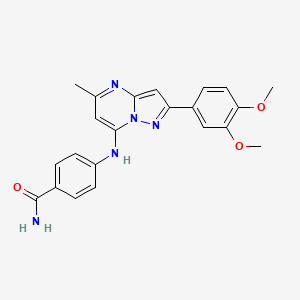 4-{[2-(3,4-Dimethoxyphenyl)-5-methylpyrazolo[1,5-a]pyrimidin-7-yl]amino}benzamide