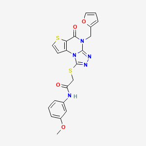 2-((4-(furan-2-ylmethyl)-5-oxo-4,5-dihydrothieno[2,3-e][1,2,4]triazolo[4,3-a]pyrimidin-1-yl)thio)-N-(3-methoxyphenyl)acetamide
