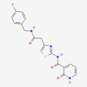 N-(4-(2-((4-fluorobenzyl)amino)-2-oxoethyl)thiazol-2-yl)-2-oxo-1,2-dihydropyridine-3-carboxamide