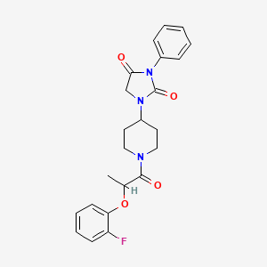 1-(1-(2-(2-Fluorophenoxy)propanoyl)piperidin-4-yl)-3-phenylimidazolidine-2,4-dione