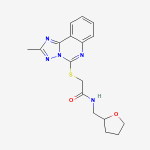2-[(2-methyl-[1,2,4]triazolo[1,5-c]quinazolin-5-yl)sulfanyl]-N-(oxolan-2-ylmethyl)acetamide