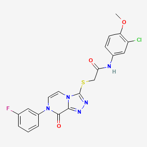 molecular formula C20H15ClFN5O3S B2764935 N-(3-chloro-4-methoxyphenyl)-2-((7-(3-fluorophenyl)-8-oxo-7,8-dihydro-[1,2,4]triazolo[4,3-a]pyrazin-3-yl)thio)acetamide CAS No. 1224009-54-4