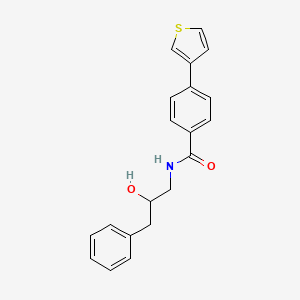 molecular formula C20H19NO2S B2764954 N-(2-hydroxy-3-phenylpropyl)-4-(thiophen-3-yl)benzamide CAS No. 2034539-70-1