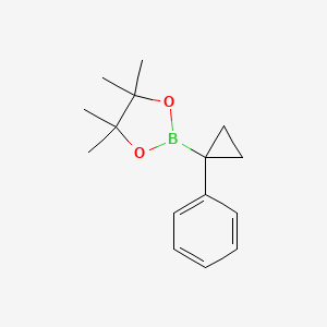 molecular formula C15H21BO2 B2764978 4,4,5,5-Tetramethyl-2-(1-phenylcyclopropyl)-1,3,2-dioxaborolane CAS No. 1314495-37-8