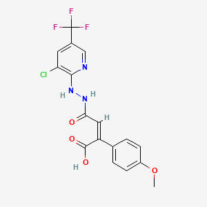 (Z)-4-[2-[3-chloro-5-(trifluoromethyl)pyridin-2-yl]hydrazinyl]-2-(4-methoxyphenyl)-4-oxobut-2-enoic acid