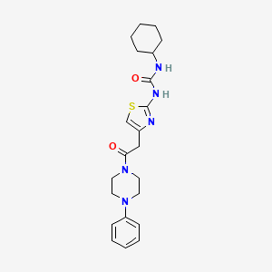 1-Cyclohexyl-3-(4-(2-oxo-2-(4-phenylpiperazin-1-yl)ethyl)thiazol-2-yl)urea