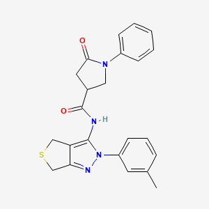 5-oxo-1-phenyl-N-(2-(m-tolyl)-4,6-dihydro-2H-thieno[3,4-c]pyrazol-3-yl)pyrrolidine-3-carboxamide