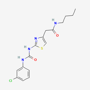 molecular formula C16H19ClN4O2S B2765012 N-butyl-2-(2-{[(3-chlorophenyl)carbamoyl]amino}-1,3-thiazol-4-yl)acetamide CAS No. 923173-10-8