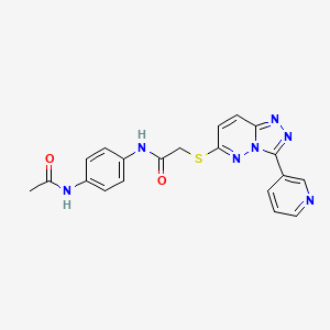 molecular formula C20H17N7O2S B2765017 N-(4-acetamidophenyl)-2-((3-(pyridin-3-yl)-[1,2,4]triazolo[4,3-b]pyridazin-6-yl)thio)acetamide CAS No. 868968-89-2