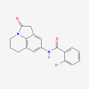 molecular formula C18H15BrN2O2 B2765021 2-bromo-N-(2-oxo-2,4,5,6-tetrahydro-1H-pyrrolo[3,2,1-ij]quinolin-8-yl)benzamide CAS No. 898463-48-4