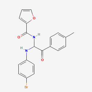 molecular formula C20H17BrN2O3 B2765028 N-[1-[(4-Bromophenyl)amino]-2-(4-methylphenyl)-2-oxoethyl]-2-furancarboxamide CAS No. 425632-23-1