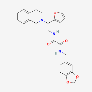 molecular formula C25H25N3O5 B2765059 N-[(2H-1,3-benzodioxol-5-yl)methyl]-N'-[2-(furan-2-yl)-2-(1,2,3,4-tetrahydroisoquinolin-2-yl)ethyl]ethanediamide CAS No. 903258-93-5
