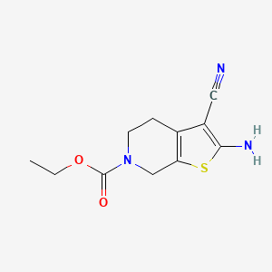 molecular formula C11H13N3O2S B2765060 ethyl 2-amino-3-cyano-4,7-dihydrothieno[2,3-c]pyridine-6(5H)-carboxylate CAS No. 724704-21-6