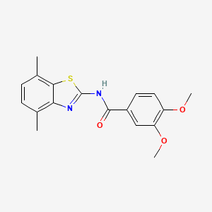 molecular formula C18H18N2O3S B2765062 N-(4,7-dimethyl-1,3-benzothiazol-2-yl)-3,4-dimethoxybenzamide CAS No. 839691-53-1