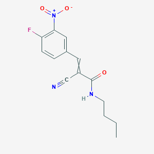 molecular formula C14H14FN3O3 B2765063 N-butyl-2-cyano-3-(4-fluoro-3-nitrophenyl)prop-2-enamide CAS No. 1428122-05-7