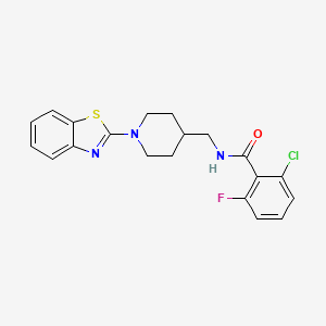 molecular formula C20H19ClFN3OS B2765073 N-{[1-(1,3-benzothiazol-2-yl)piperidin-4-yl]methyl}-2-chloro-6-fluorobenzamide CAS No. 1797725-46-2