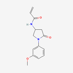 molecular formula C14H16N2O3 B2765095 N-[1-(3-Methoxyphenyl)-5-oxopyrrolidin-3-yl]prop-2-enamide CAS No. 2196077-19-5