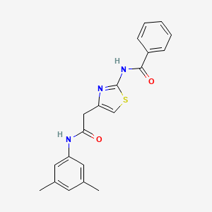molecular formula C20H19N3O2S B2765099 N-(4-{[(3,5-dimethylphenyl)carbamoyl]methyl}-1,3-thiazol-2-yl)benzamide CAS No. 946357-33-1
